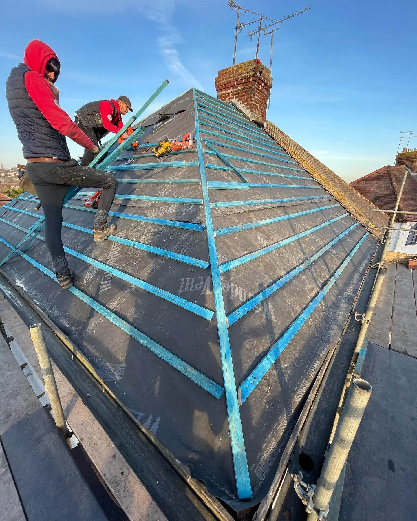 Completed full re-roof with new tiles and ridge on a South Wales property